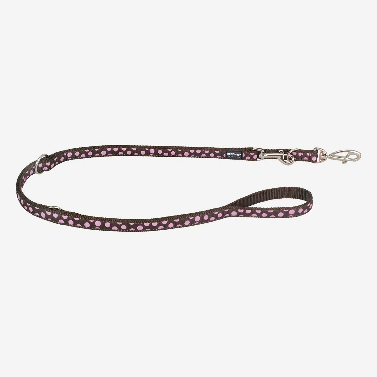 Red Dingo Multipurpose Dog Lead Pink Spots On Brown - Image 13