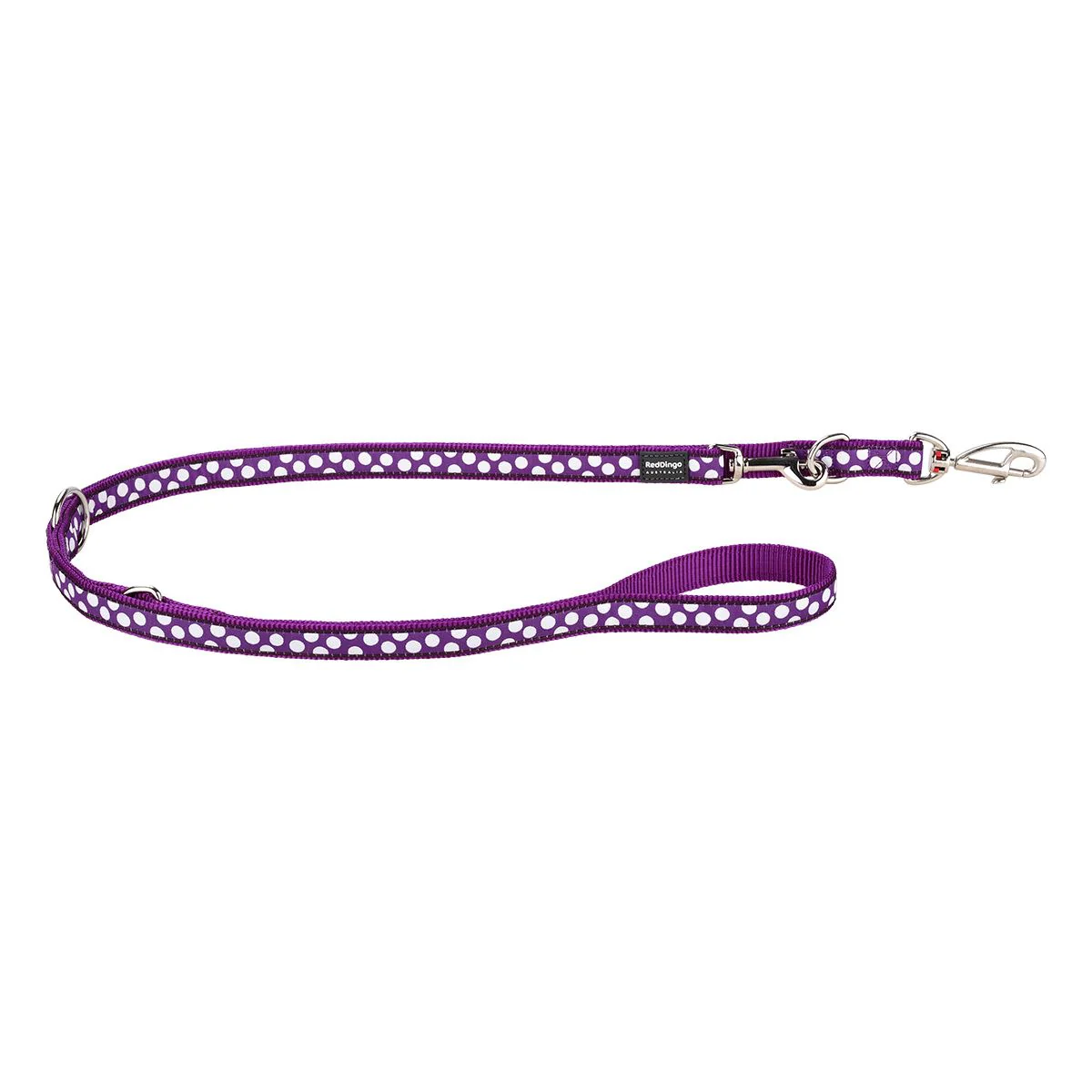 Red Dingo Multipurpose Dog Lead White Spots On Purple - Image 3