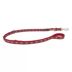 Red Dingo Multipurpose Dog Lead Skull And Roses Red