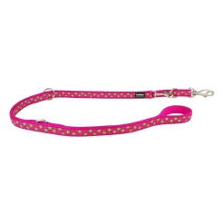 Red Dingo Multipurpose Dog Lead Stars Lime On Hot Pink
