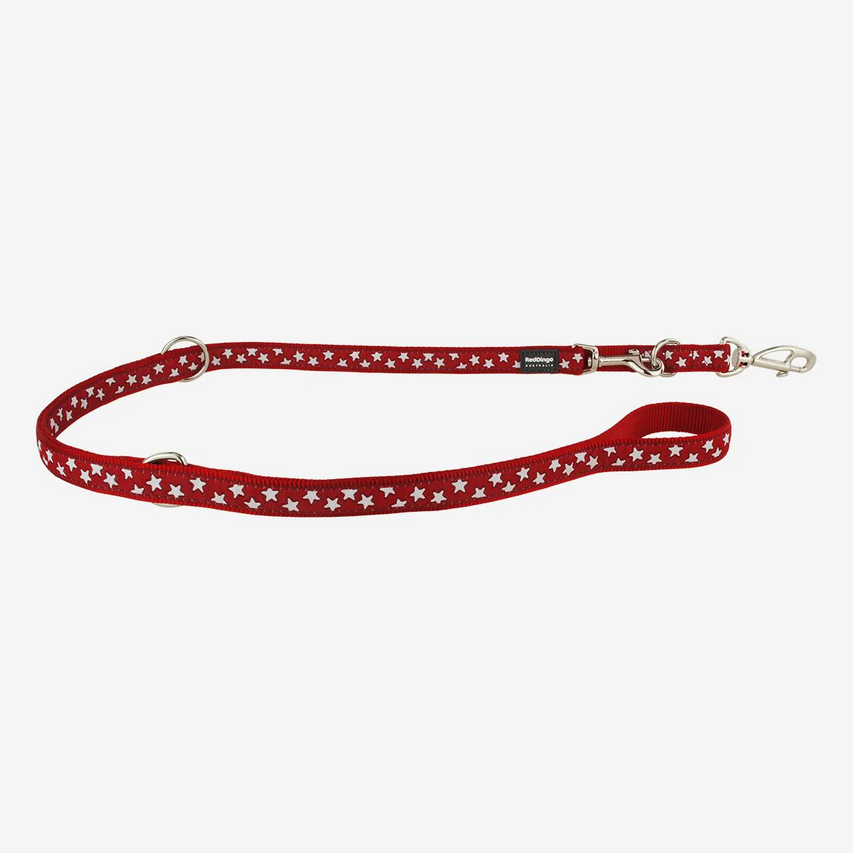 Red Dingo Multipurpose Dog Lead Stars White On Red - Image 4