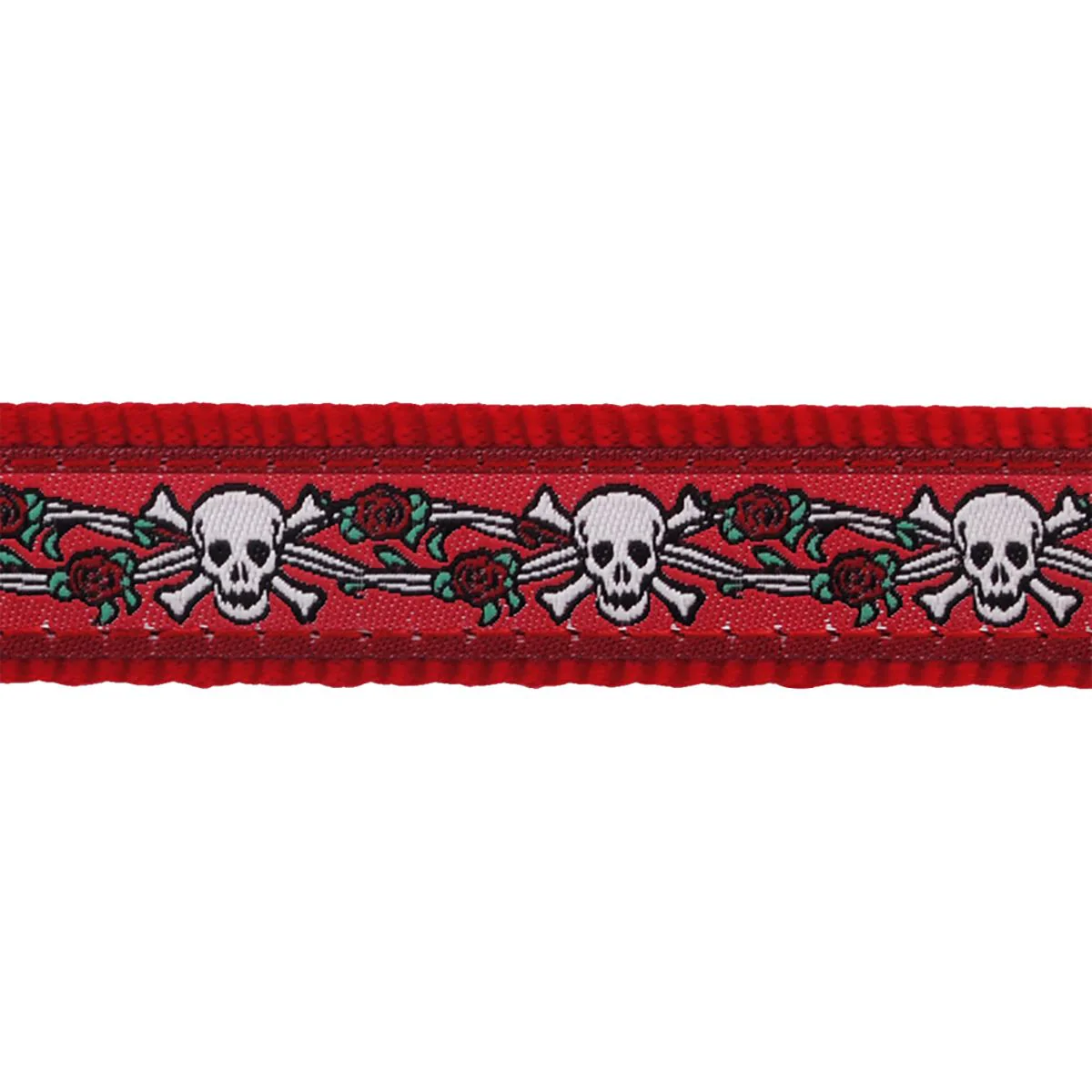 Red Dingo Dog Collar Skull And Roses Red - Image 5