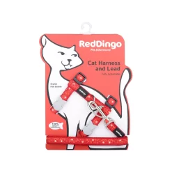 Red Dingo Cat Harness And Lead Swiss Cross Red