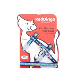 Red Dingo Cat Harness And Lead Tropical Dark Blue