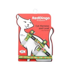 Red Dingo Cat Harness And Lead Tropical Green