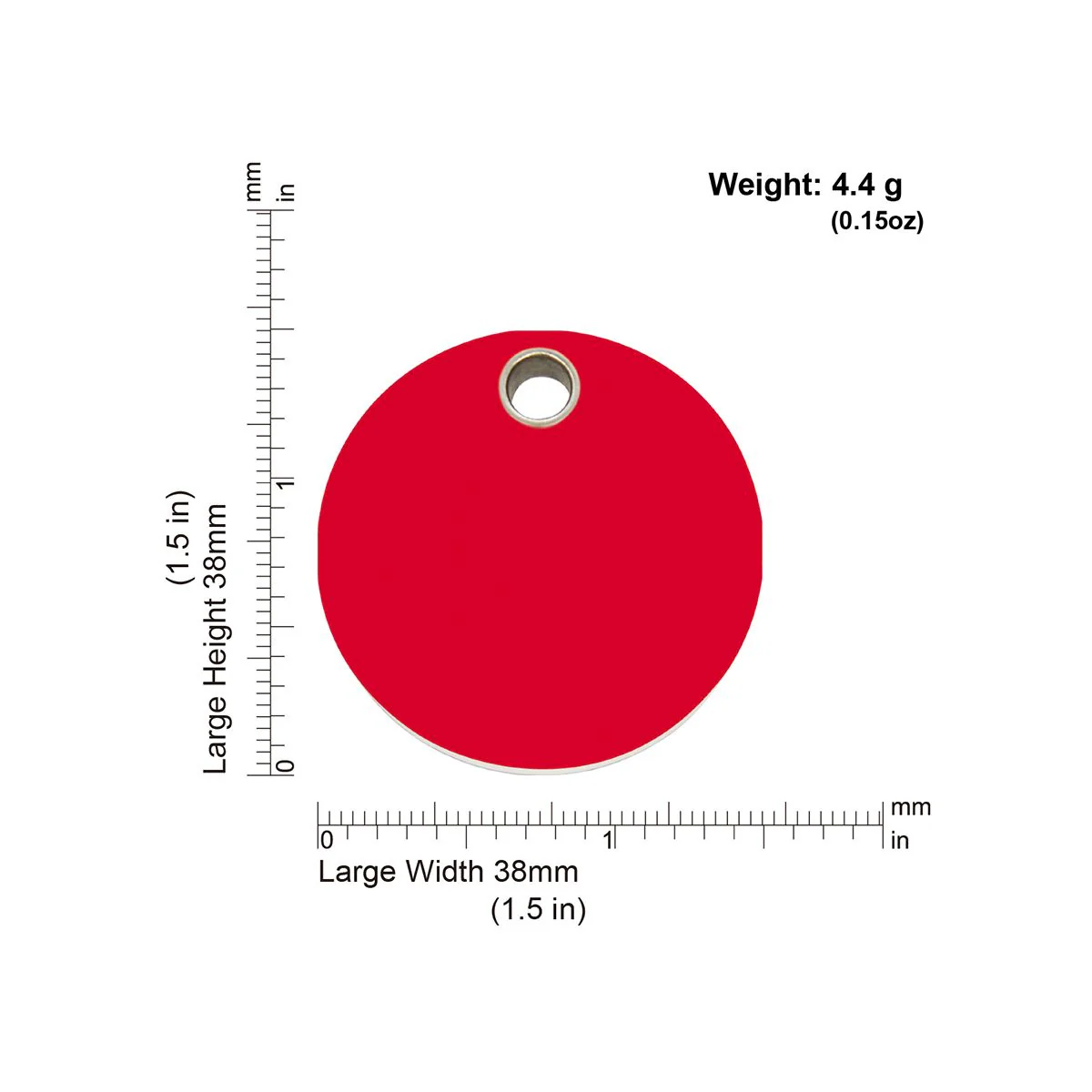 Red Dingo ID Tag Plastic Circle - Image 4