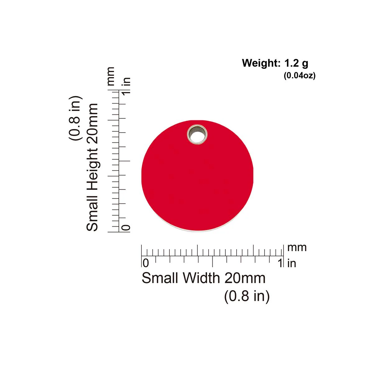 Red Dingo ID Tag Plastic Circle - Image 2