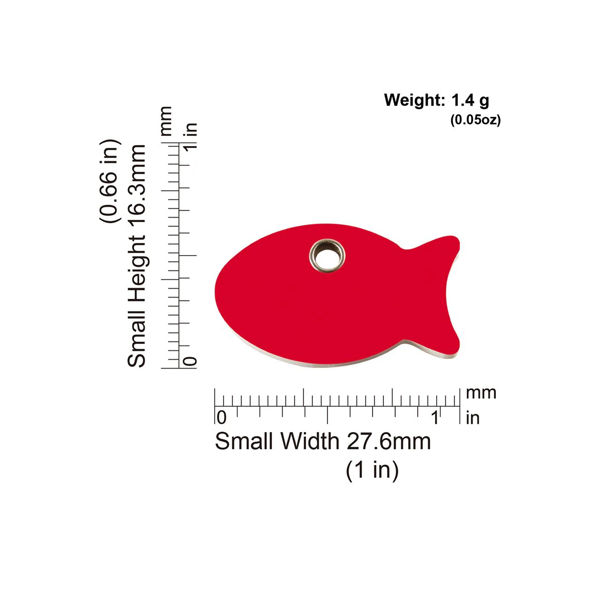 Red Dingo ID Tag Plastic Fish - Image 2