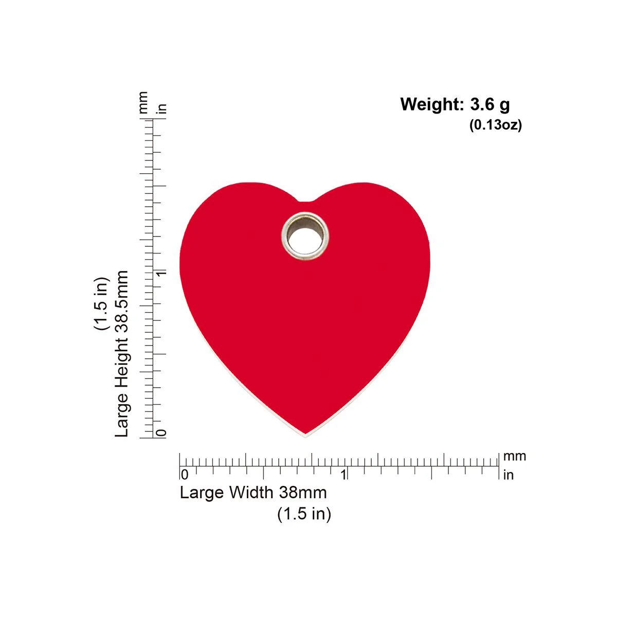 Red Dingo ID Tag Plastic Heart - Image 4