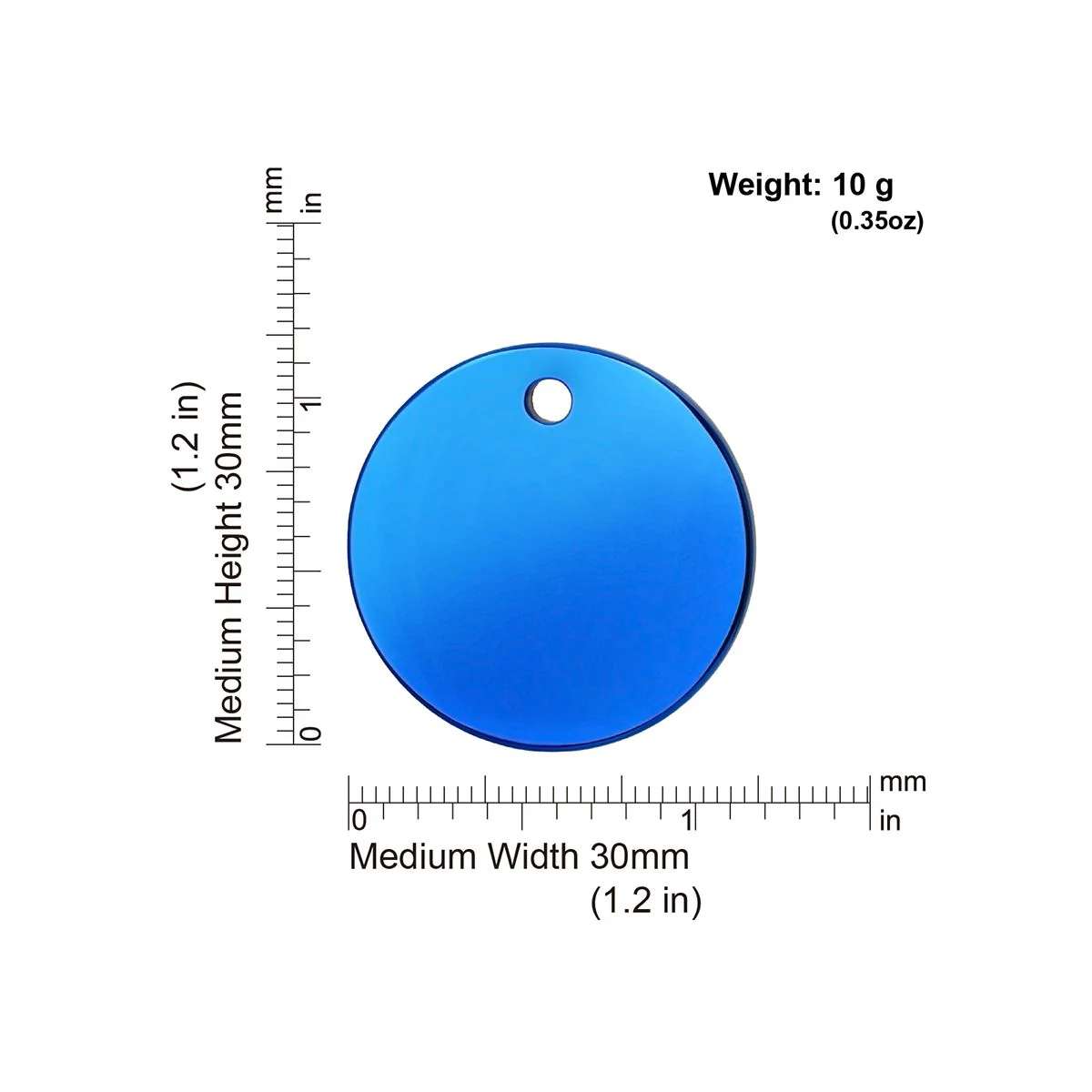 Red Dingo ID Tag Ti-Coated Circle - Image 3