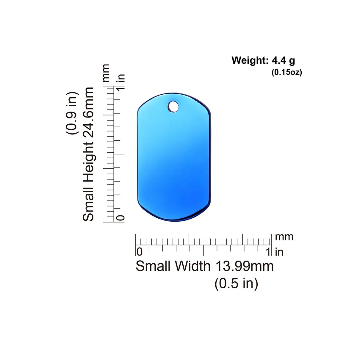 Red Dingo ID Tag Ti-Coated Rectangle - Image 3